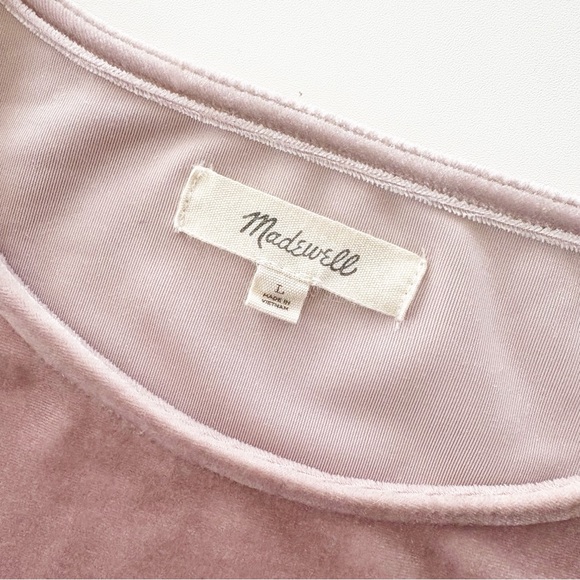 Madewell | Velvet Butterfly Sleeve Top Stretch Pink | L - Picture 4 of 7